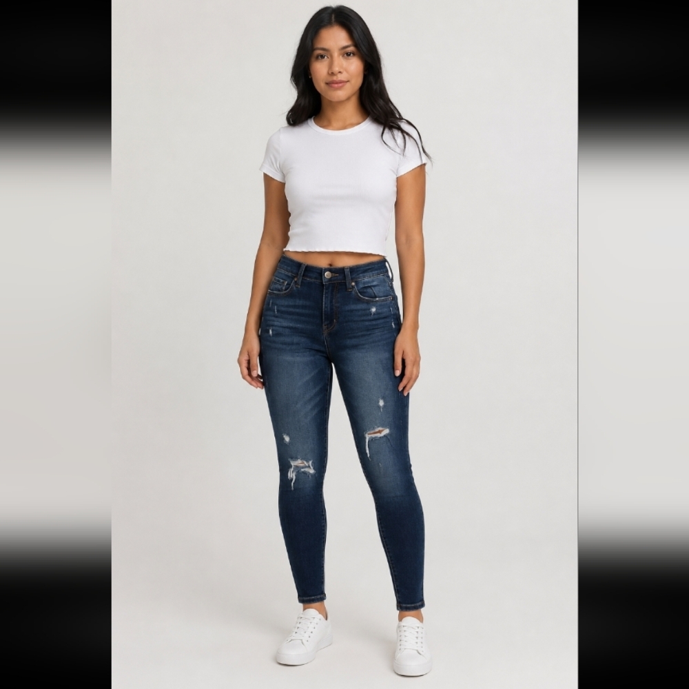 AERO 000 Short Jigh Rise Jegging Distressed Jeans